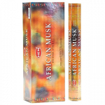 African Musk Incense Sticks, HEM Hex Pack - 6 Boxes x 20 Sticks